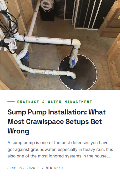 Sump pump install crawlspace mistakes blog post