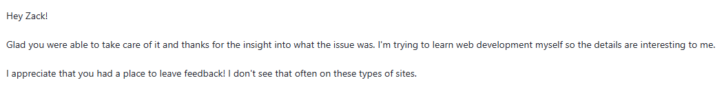 Ice Cream Factory website feedback and fix email proof from Koford Media