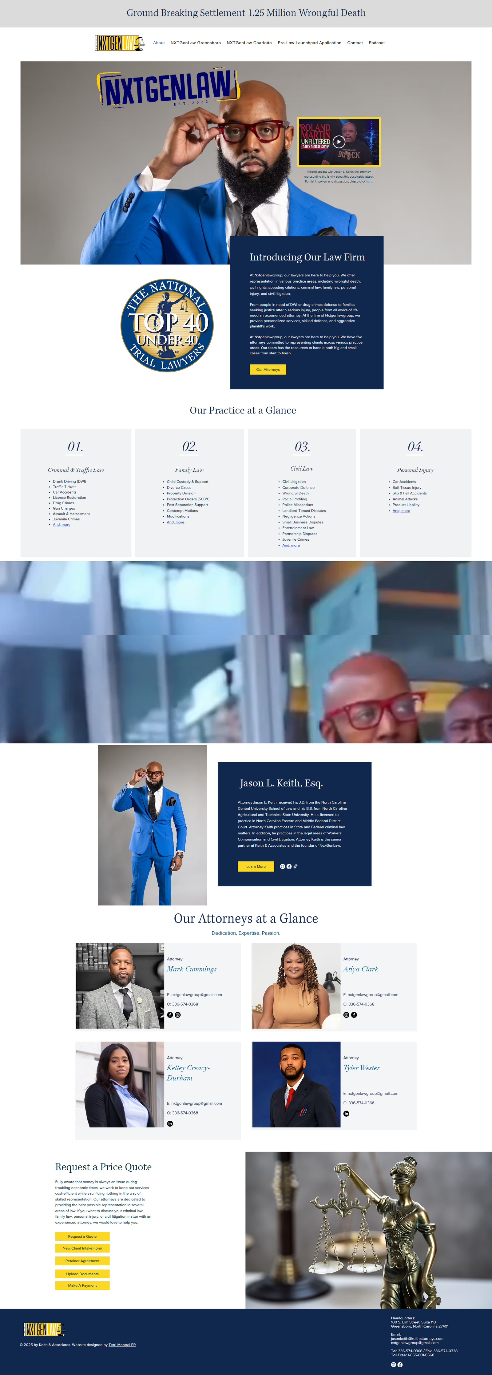 NXT GEN Law Group Law Firm website by Koford Media, Charlotte web design case study
