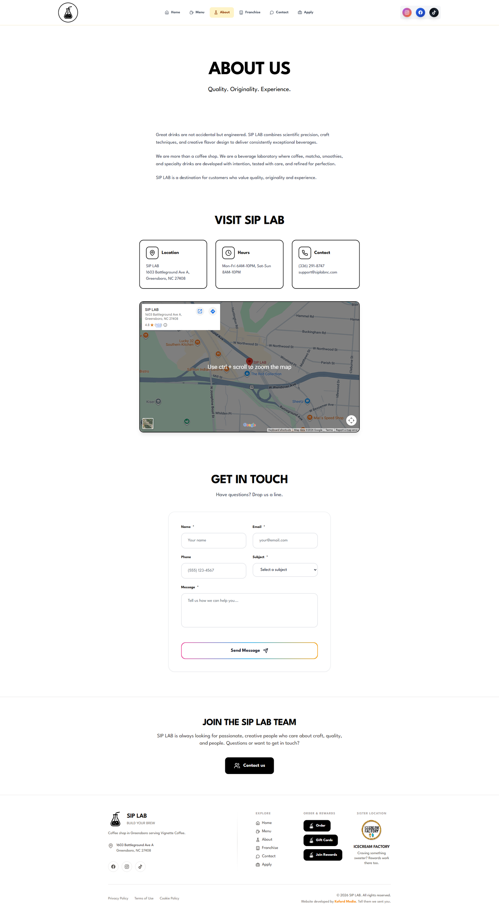 SIP LAB about page