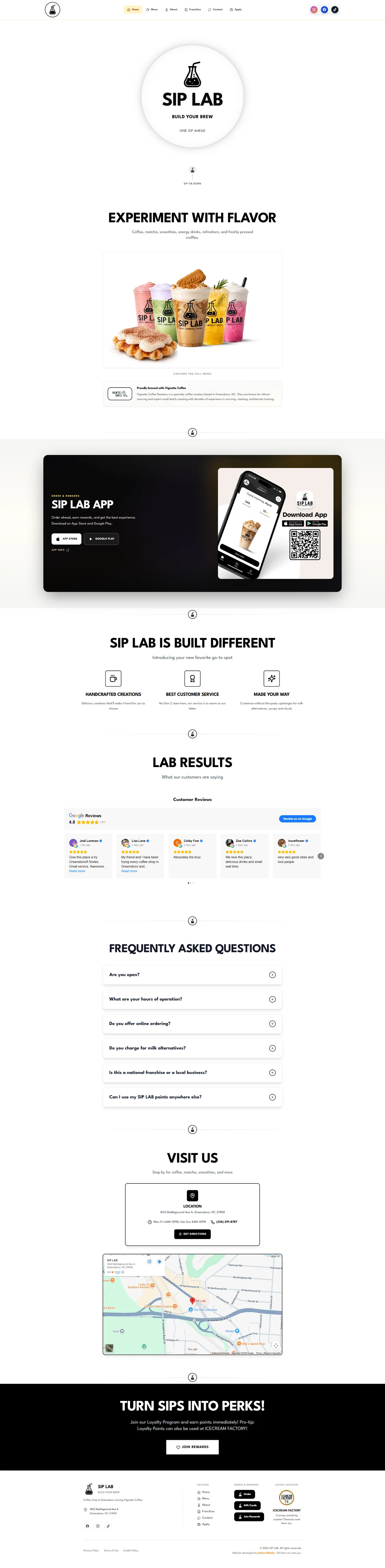 SIP LAB full landing page