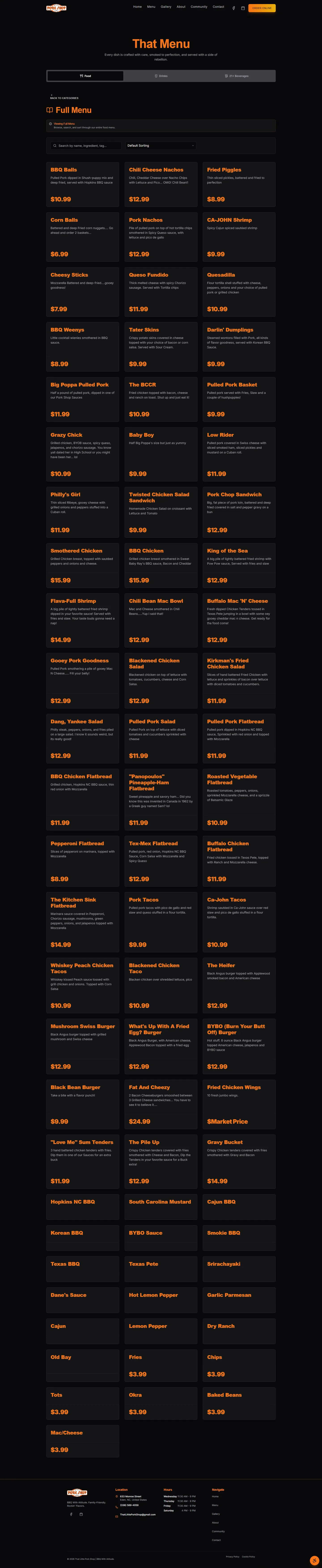 That Little Pork Shop menu